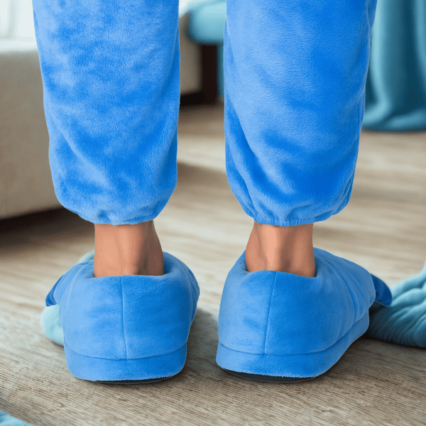 Bløde børneslippers Paws Stitch 3D blå med kløer 27-32