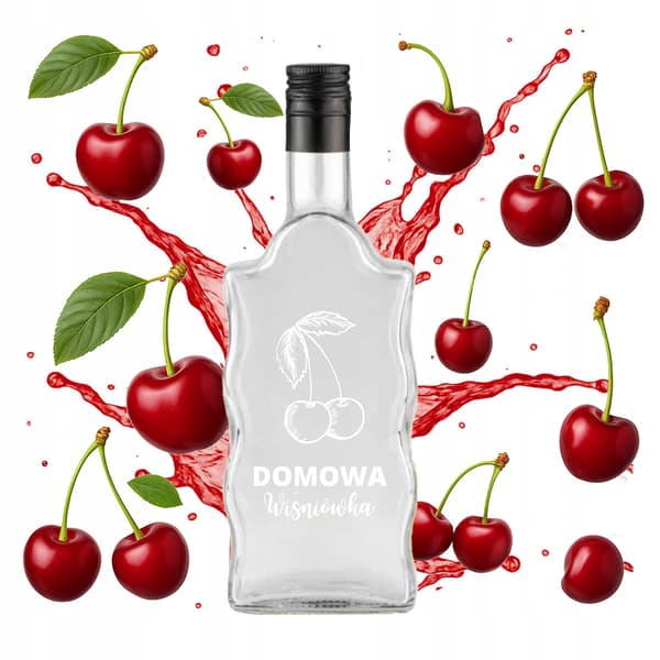 10x Wave-flaskor 500ml tryckta hemgjorda körsbärsvodkalikör alkohol