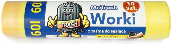 MrTrash TJOCKA GULA SOPPACKNINGAR 60L MED SNÖTEJP 10 ST 0,2 kg