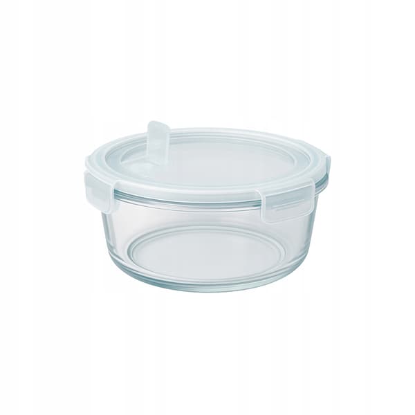 Lunchbox hermetisk rund glasbehållare 400 ml för lunchsnacks