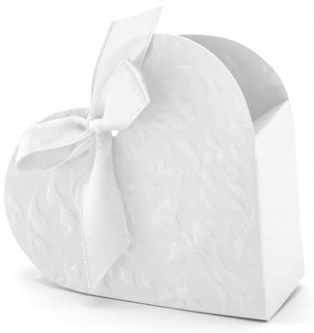 Gästboxar, hjärta, vita, 10 st.