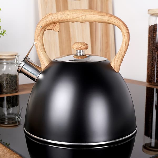 Stålkedel med fløjte sort 3 liter