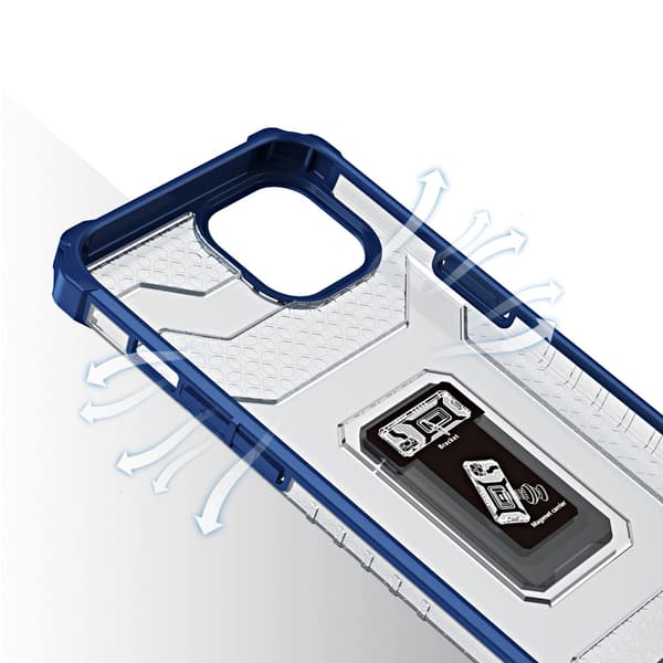 Crystal Ring Case armerat hybridskal + magnetisk hållare iPhone 12 mini blå
