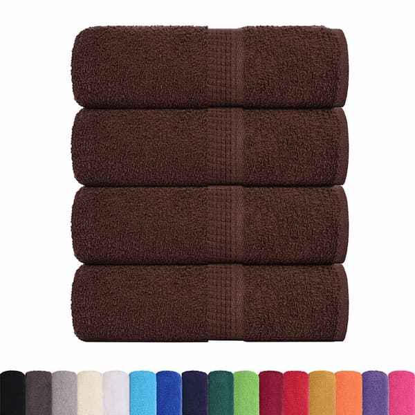 vidaXL Handdukar, 4 st, Bruna, 30x30 cm, 100% bomull