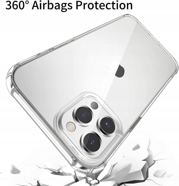 FODRAL TILL APPLE IPHONE 12 PRO TRANSPARENT SILIKONFÖRSTÄRKT