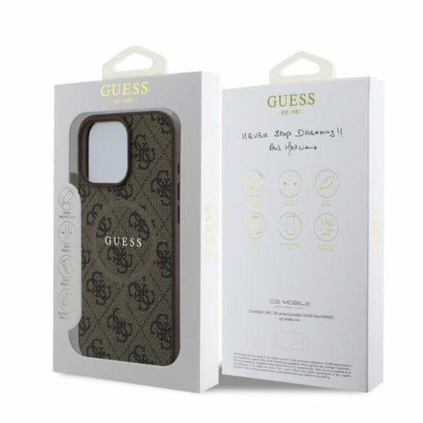 Guess 4G Ring Classic Logo MagSafe - iPhone 16 Pro Max cover (brun)