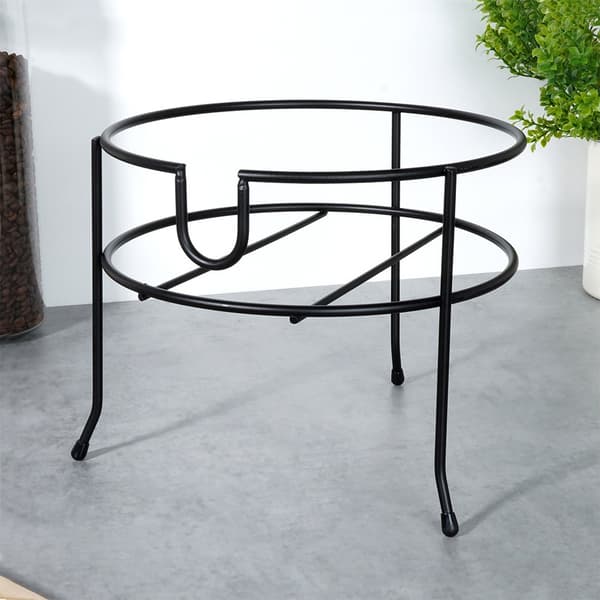 Sort metalstativ til krukke med hane 23 cm