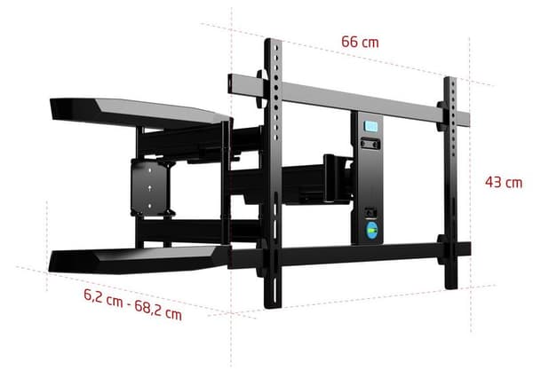 ISY ITV-3600 TV-teline Musta-harmaa