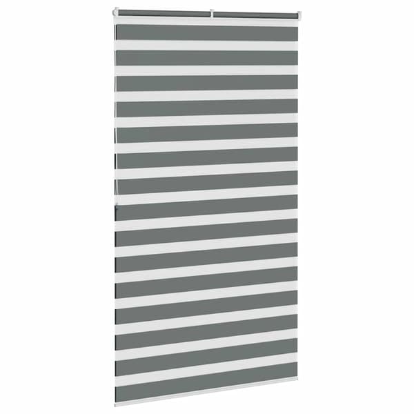 vidaXL Zebrarullgardin, mörkgrå, tygbredd 115,9 cm, polyester