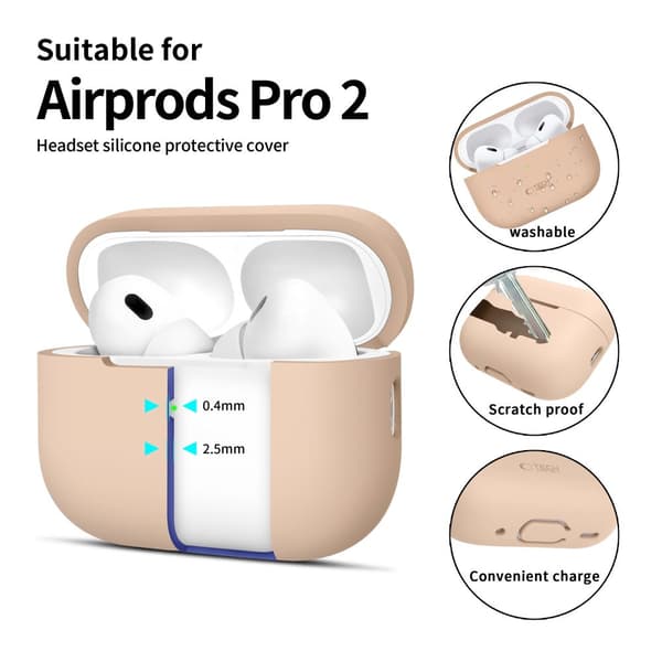 TECH-PROTECT SILIKONE APPLE AIRPODS PRO 1/2 CAFFE LATTE
