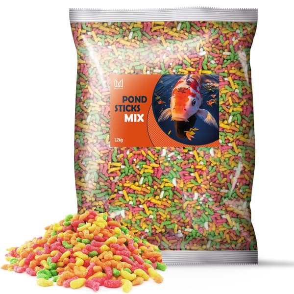Foder til havefisk, koikarper, Mersjo Pond sticks MIX 1,3 kg 9 l