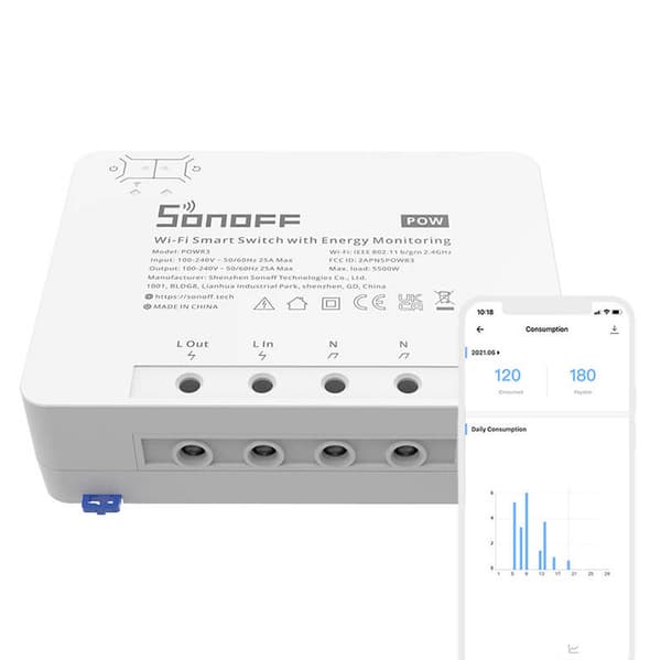 Sonoff POWR3 Smart WiFi-switch med strømmålingsfunktion