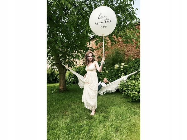 Ballong 1 m, Kärleken är i luften, vit, 1 st.