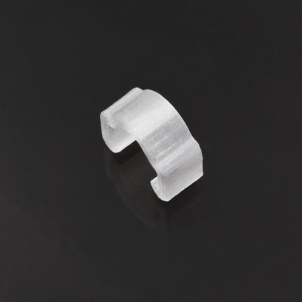 Grommet, klips til montering af bremsehus/slange på stellet, 3D, transparent, 5 stk.