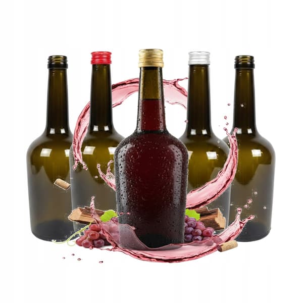 5x GLORIA OLIVE FLASKOR 500ml flaska för vinägerlikörer Set med 5 st.
