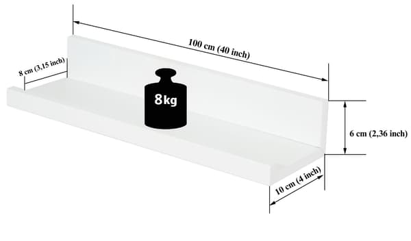 BD ART billedhylde 100 cm hvid (P)