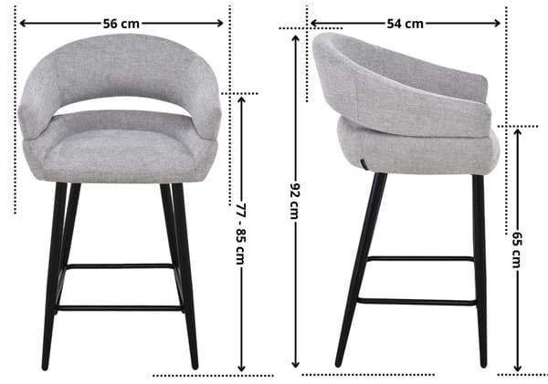 OVIO verhoiltu baarijakkara, harmaa 65 cm