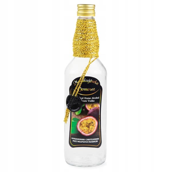 Monopol dekorerad flaska 500ml hemlagad passionsfruktslikör