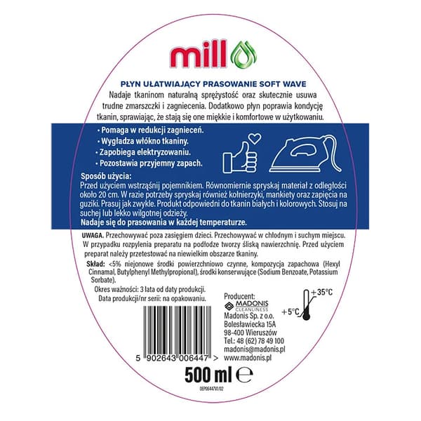 MILL Soft Wave 3-i-1-spray 500 ml strykvätska