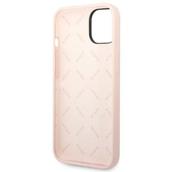 Guess GUHCP14MSLTGP iPhone 14 Plus / 15 Plus 6.7 pink hårdt cover silikone triangle