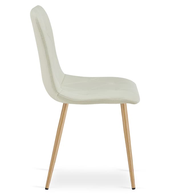 LIBRA stol - beige tyg / träfärgade ben x 3