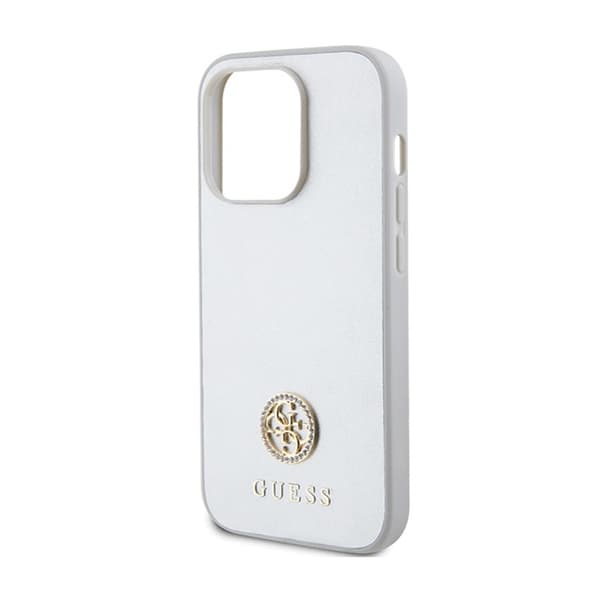 Guess 4G Strass Metalllogotyp - iPhone 15 Pro-skal (Silver)