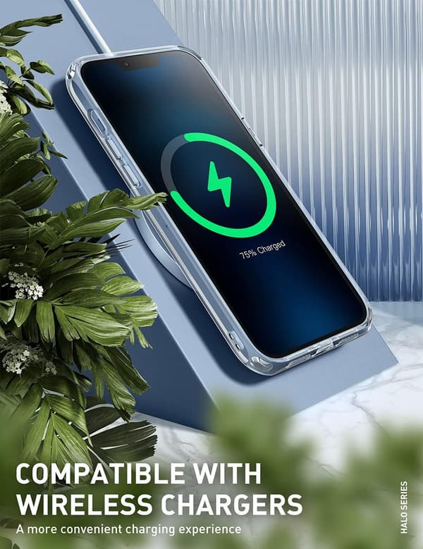 TRANSPARENT ETUI TIL IPHONE 13 PRO MAX MED FJERBAG