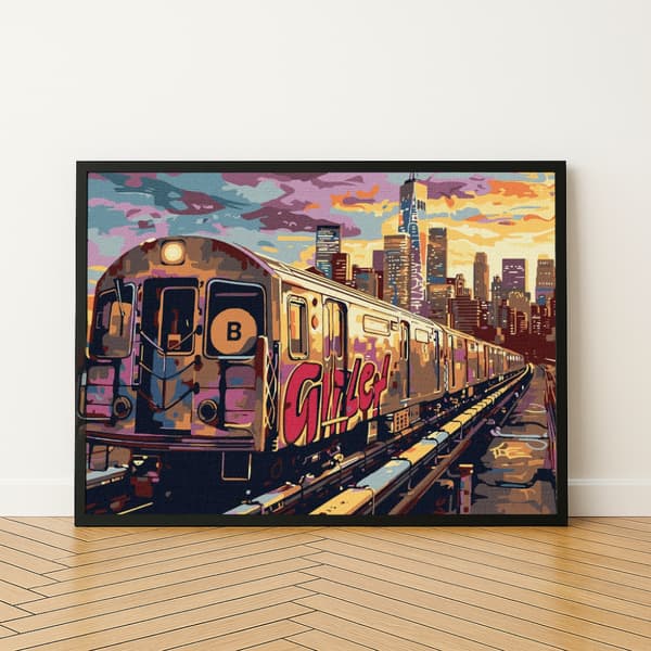 MALING EFTER TAL MED RAMME Billeder til maleri Metro 50x40 cm