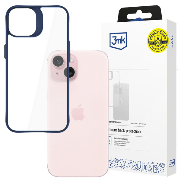 Apple iPhone 15 - 3mk Satin Armor-skal+ Blå