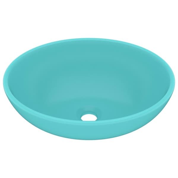 vidaXL luksus oval håndvask mat lysegrøn 40x33 cm
