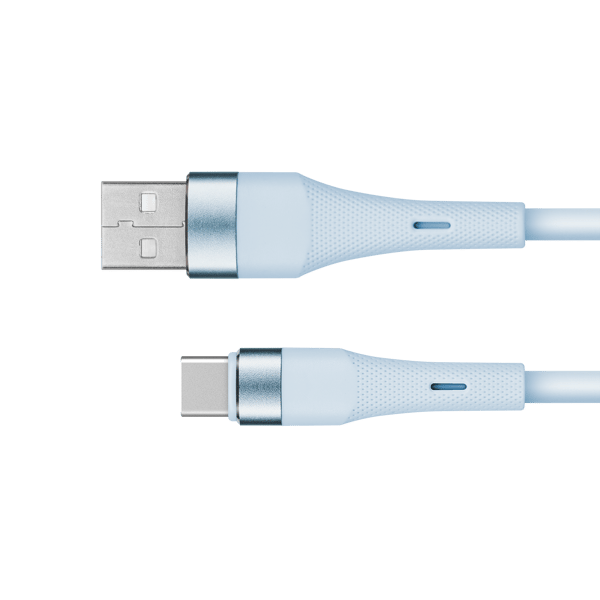 Kabel USB - USB typu C 1 m 15W silikonowy niebieski Kruger&Matz Basic