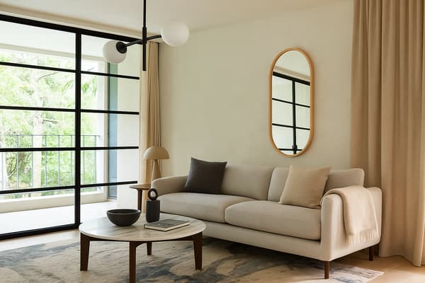 Badrumsspegel LEJA oval tall 100x38 stilren