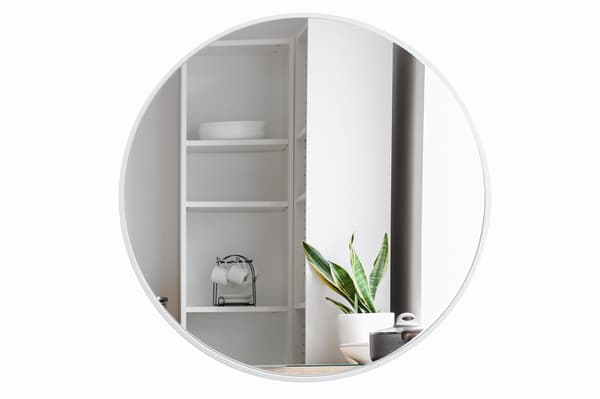 Rund spegel 70 cm, MDF-ram, vit