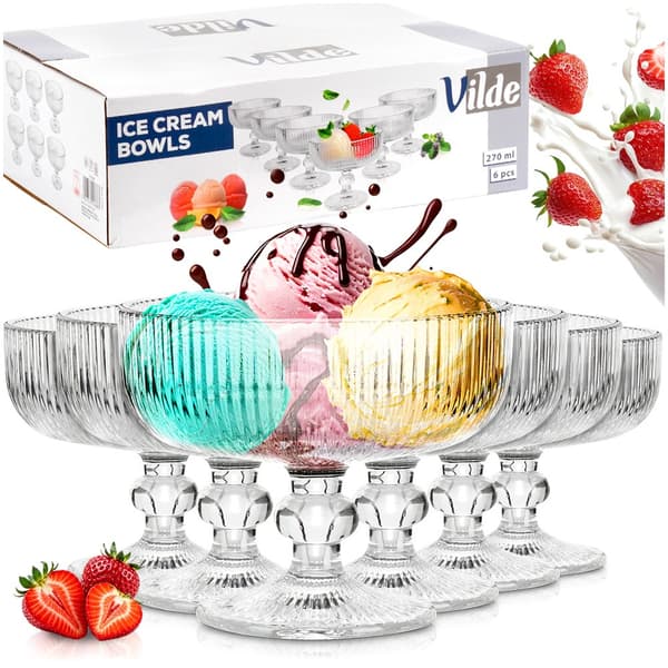 Glasskålar av glas 270 ml 6 st