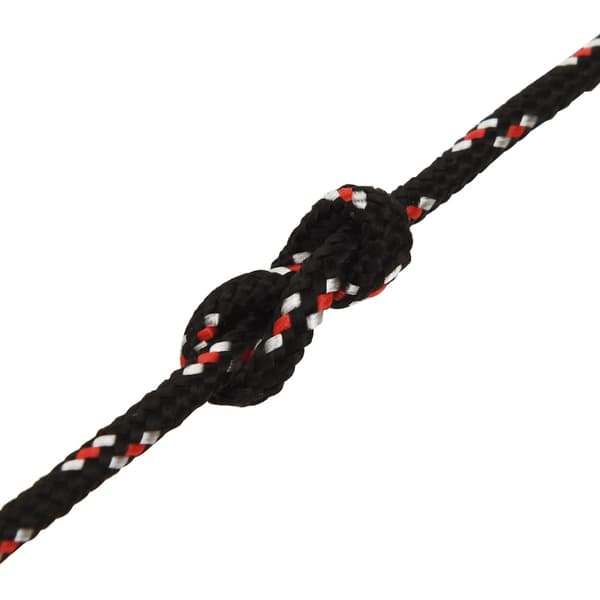 vidaXL sejltov, sort, 5 mm, 50 m, polypropylen