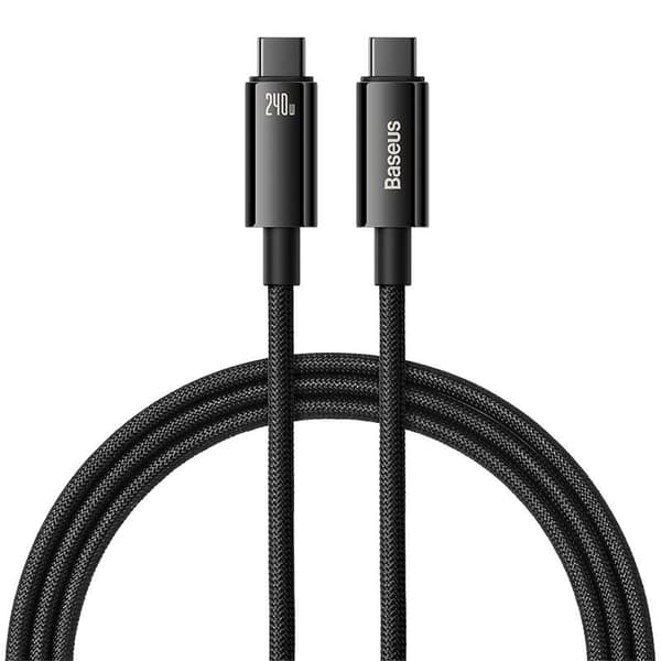 Baseus Tungsten Gold 240W USB-C - USB-C -kaapeli 1m (musta)