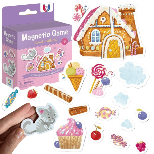 MAGNETISK SPIL "SØD KITTY" 20 MAGNETER SØDT SÆT