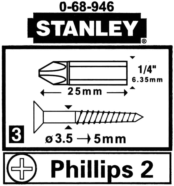 TERÄ PH2 ST-0-68-946*P3 1/4 "STANLEY
