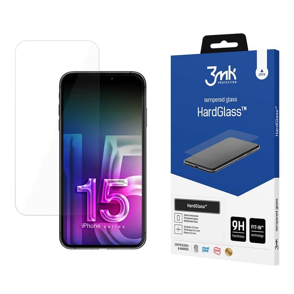 Apple iPhone 15 Pro 3mk HardGlass -näytönsuoja