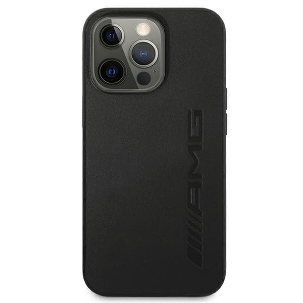 AMG AMHCP13LDOLBK iPhone 13 Pro / 136.1 sort/sort hårdt cover læder varmpræget