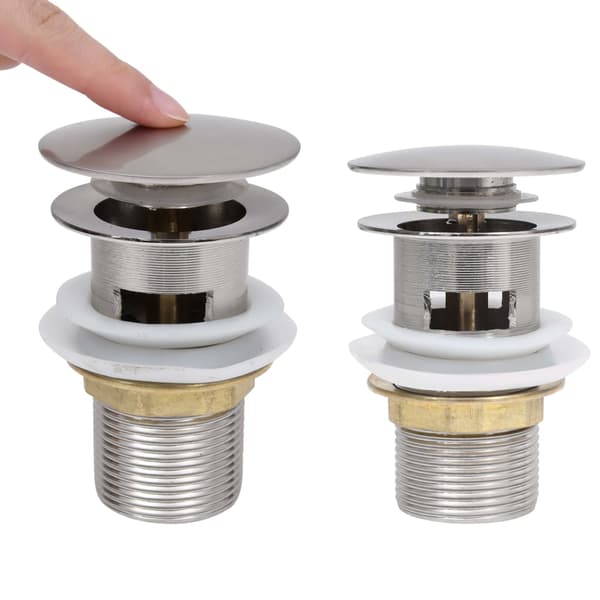 vidaXL Click-Clack överloppspropp, silver, 6,4x6,4x9,1 cm