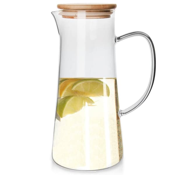 Glaskanna med bambulock 1,35 l