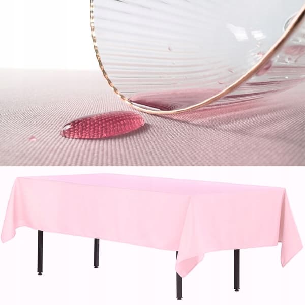 Pletafvisende rektangulær borddug, tyk polyester, 280x170 cm, pink