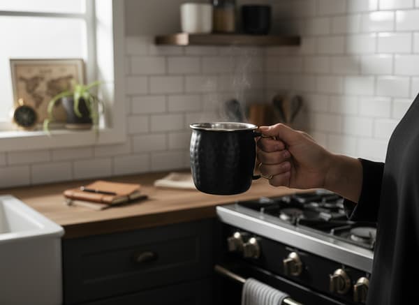MUGG I ROSTFRITT STÅL 475 ML SVART BELÄGGNING