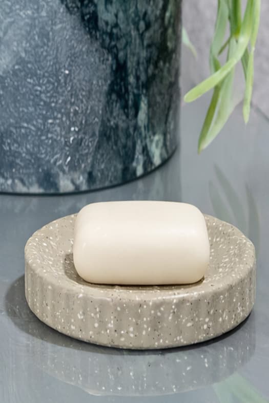 Fritstående sæbeskål til badeværelse i keramisk design, PERU