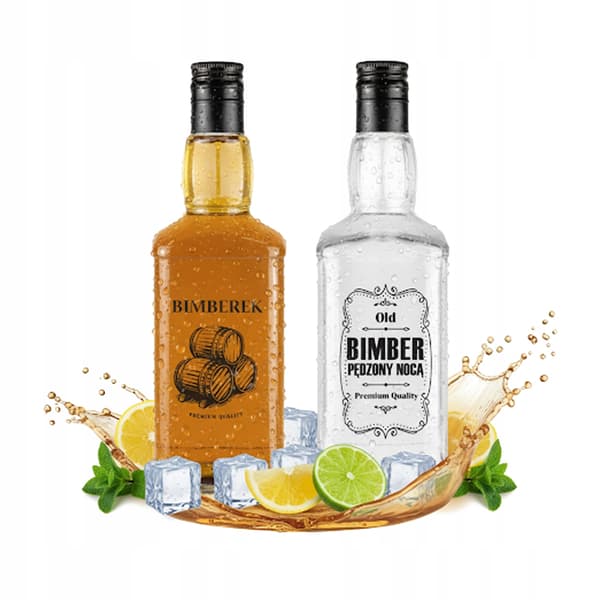 DANIELS 500ml flaska med tryck på BIMBER-glasflaskor som present