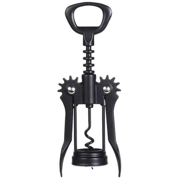 Metallkorkskruv för vin, svart, 16 cm