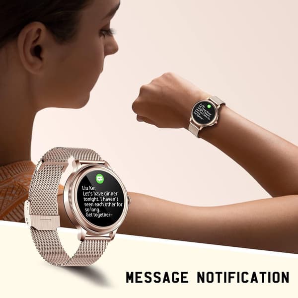 SMARTWATCH 1,2" HD iOS Android Bluetooth PULSSKRIDTTÆLLER 2 REMME GULD