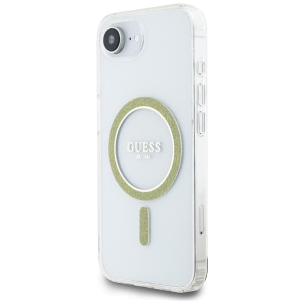 Guess IML Glitter Circle MagSafe – cover til iPhone 16e (klar)