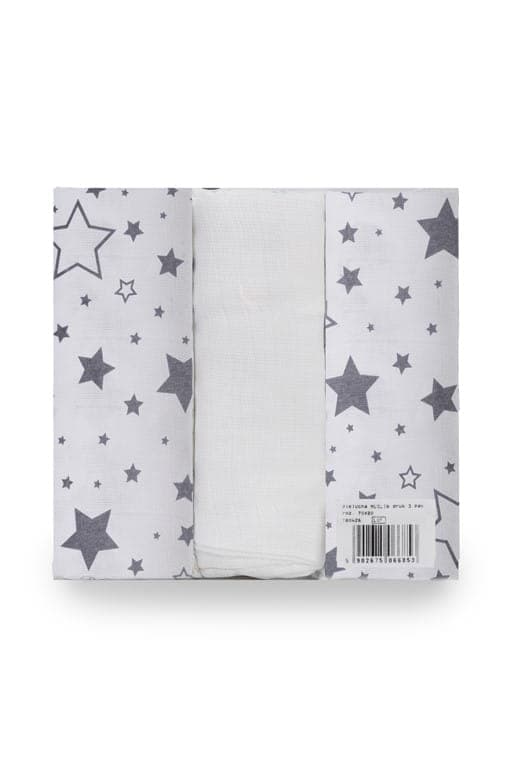 BabyBoom muslinblöja 3-pack 70x80 stjerner